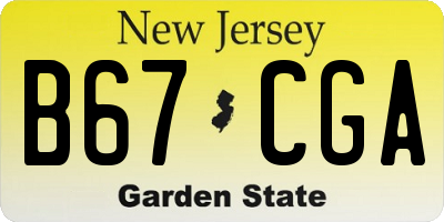 NJ license plate B67CGA