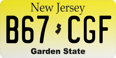 NJ license plate B67CGF