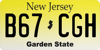 NJ license plate B67CGH