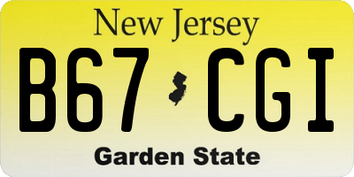NJ license plate B67CGI