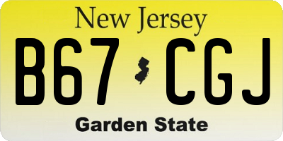 NJ license plate B67CGJ