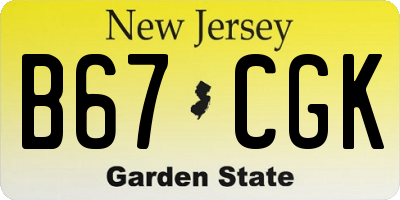 NJ license plate B67CGK