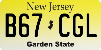 NJ license plate B67CGL