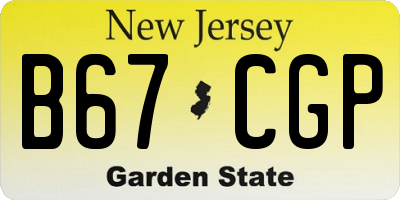 NJ license plate B67CGP