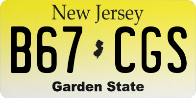 NJ license plate B67CGS