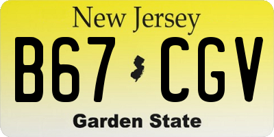 NJ license plate B67CGV
