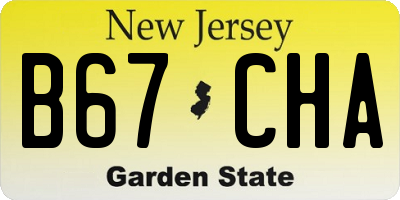 NJ license plate B67CHA