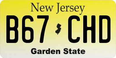 NJ license plate B67CHD