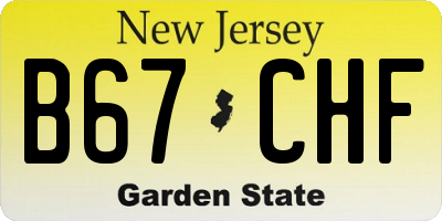 NJ license plate B67CHF