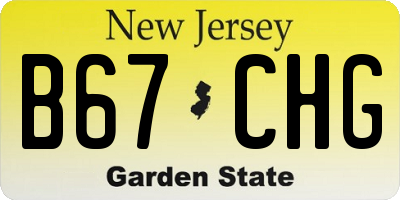 NJ license plate B67CHG