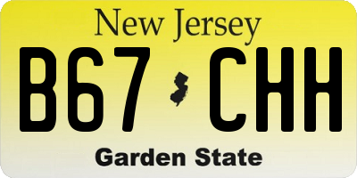 NJ license plate B67CHH