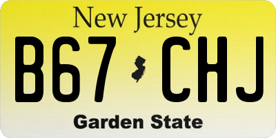 NJ license plate B67CHJ