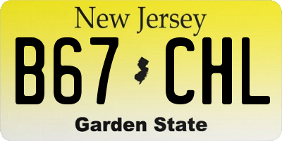 NJ license plate B67CHL
