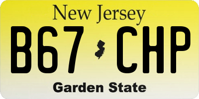 NJ license plate B67CHP