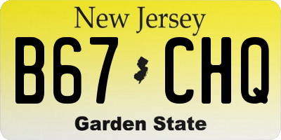 NJ license plate B67CHQ