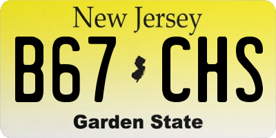 NJ license plate B67CHS