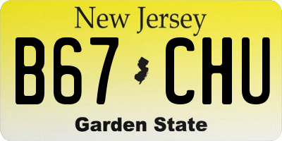 NJ license plate B67CHU