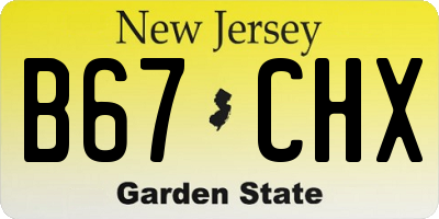 NJ license plate B67CHX