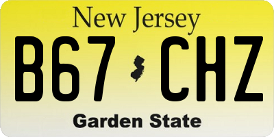 NJ license plate B67CHZ