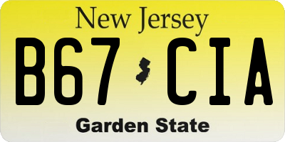 NJ license plate B67CIA