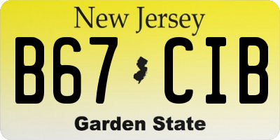 NJ license plate B67CIB