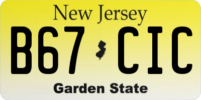 NJ license plate B67CIC