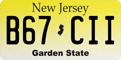 NJ license plate B67CII