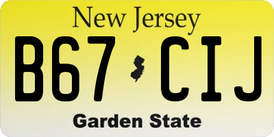 NJ license plate B67CIJ