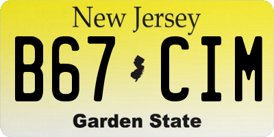 NJ license plate B67CIM
