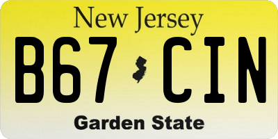 NJ license plate B67CIN