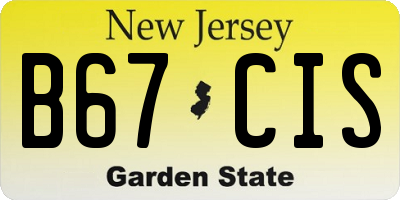NJ license plate B67CIS