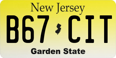 NJ license plate B67CIT