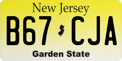 NJ license plate B67CJA