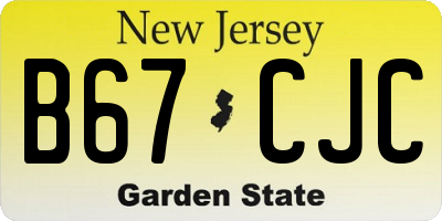 NJ license plate B67CJC