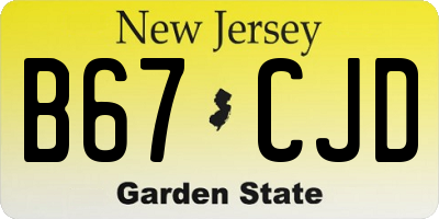 NJ license plate B67CJD