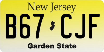 NJ license plate B67CJF