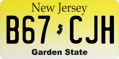 NJ license plate B67CJH