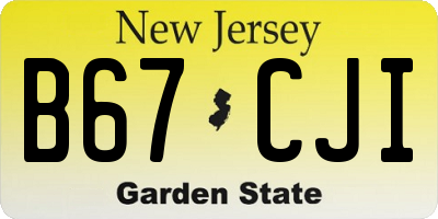 NJ license plate B67CJI