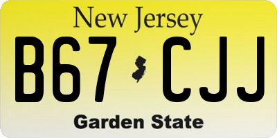 NJ license plate B67CJJ