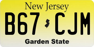 NJ license plate B67CJM