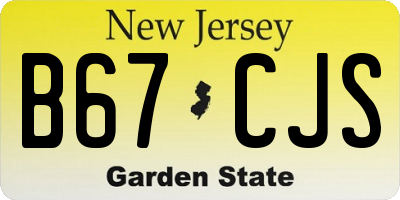 NJ license plate B67CJS