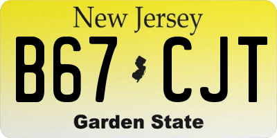 NJ license plate B67CJT