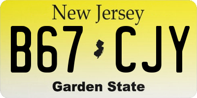 NJ license plate B67CJY