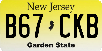 NJ license plate B67CKB