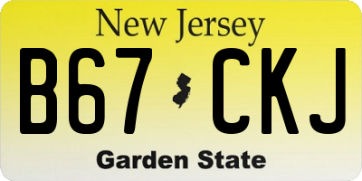 NJ license plate B67CKJ