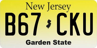 NJ license plate B67CKU