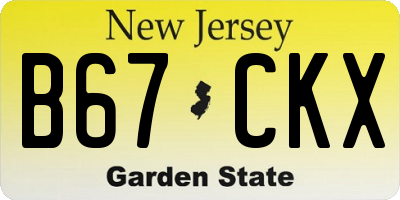 NJ license plate B67CKX