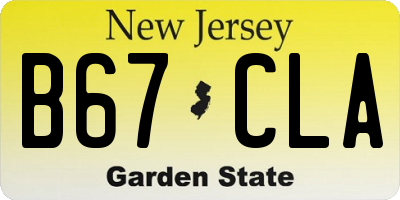 NJ license plate B67CLA