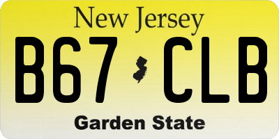 NJ license plate B67CLB