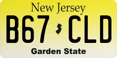 NJ license plate B67CLD